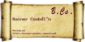 Bainer Csobán névjegykártya